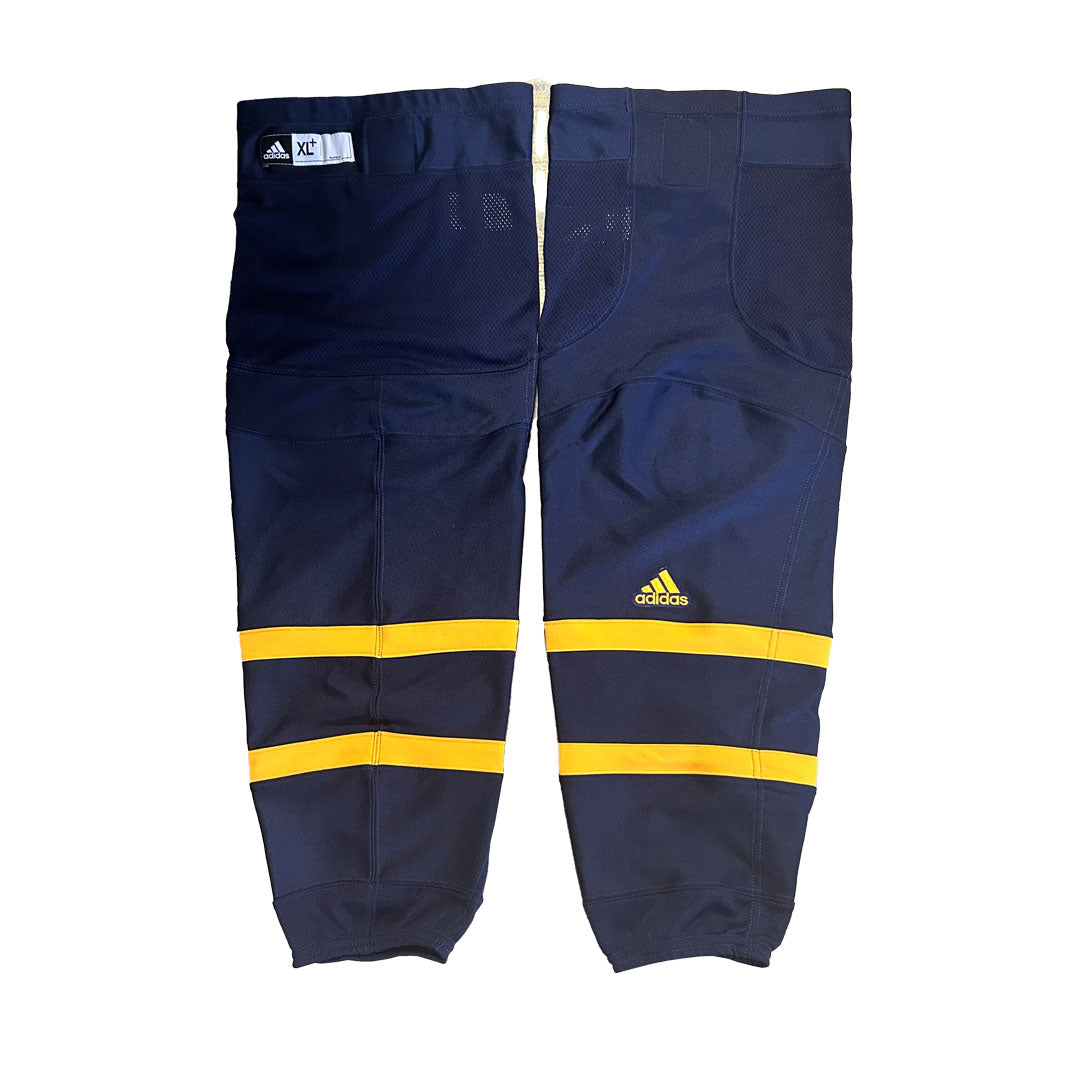NCAA - Chaussettes de hockey Adidas Pro Stock (bleu marine/jaune)